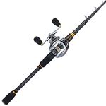 Sougayilang Baitcaster Fishing Rod and Reel Combo, Ultra Light Baitcasting Fishing Reel for Travel Saltwater Freshwater and Beginner-5.9FT Rod and Left Hand Reel