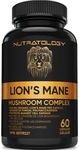 Organic Lion's Mane Mushroom Capsules - Nootropic Mushroom Supplements Formulated With 40% Polysaccharides & >20% Beta-Glucan! Immunomodulating Properties & A Potent Source Of Antioxidants. Supports Memory, Cognition & Brain Health - 60 Capsules