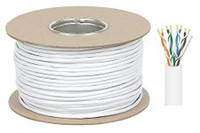 RosenetSys Cat5e WHITE 100m SOLID COPPER Ethernet Network LAN Data Voice UTP Cable Reel Cat 5e