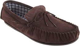 Mokkers Mens Bruce Real Suede Moccasin Slippers (8 UK) (Dark Brown)