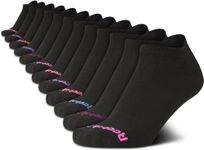 Reebok Women's Athletic Socks - Performance Low Cut Socks (12 Pack), Midnight Black, 3.5-9 UK