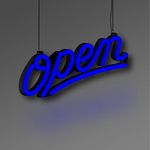 ENTECH Signs & Displays Open Script Blue | LED neon | Perfect for Retail Outlets, Cafe, Bar & Restaurant