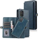 Cavor for Samsung A71 Wallet Case,for Samsung Galaxy A71 4G Case,2 in 1 Magnetic Detachable Case Leather Flip Cover with Stand Feature & Card Slots & Wristlet Strap (6.7")-Navy Blue