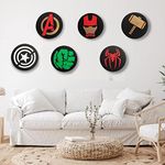 300Sparkles Avenger Fan Wooden Wall Decor 6 Pcs Set Best For Kids Room Hulk Spider man Captain America Thor Home Room Office