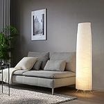 I-K-E-A VICKLEBY Floor Lamp White Rice Paper Handmade Long Lamps 136 cm + Free Mobile Phone Holder