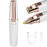 UQQU Facial Hair Remover for Women, Electric Lady Shaver & Epilator, Eyebrow Trimmer, 2 in 1 Rechargeable Hair Removal Device - Perfect for Face, Lips, Peach Fuzz Fine Hairs, and Body