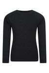 Mountain Warehouse Merino Kids Round Neck Thermal Baselayer Top – Long Sleeve, Lightweight, Antibacterial, Breathable & Quick Dry Childrens T-Shirt - for Travelling & Outdoors Black 5-6 Years