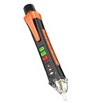 Aicevoos A1 Voltage Tester/Non-Contact Voltage Tester with Range AC 12V-1000V/48V-1000V, Live/Null Wire Tester, Electrical Tester with Flashlight, Buzzer Alarm, Wire Breakpoint Finder (Orange)