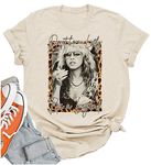 Women Vintagae T Shirt Back to The Gypsy That I was Stevie Shirt Nicks Graphic Music Tees Shirt Rock Band Tops Blouse, Cream, Large