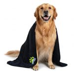 SOFTSPUN Microfiber Pet Towel 70x140 cms 1pcs 380gsm Black! Ultra-Soft, Ultra-Absorbent for Drying Medium & Large Dogs & Cats of All Breeds Quickly.