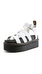 DR. MARTENS Women's Blaire Quad Sandals, White Hydro, 8 UK