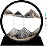 CTN Enterprise Moving Sand Art Picture Glass Liquid Painting 3D Natural Landscape showpieces for Home Decor Antique Gifts for Kids Office Desktop Decoration Desk Table Decorative Items (Grey)