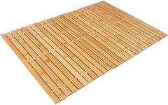RIXI Folding Bamboo Wooden Bath Mat
