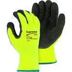 6 Pairs New HI VIZ Thermal Winter Latex Rubber Work Gloves Builders Gardening (XL)