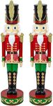 Sunnydaze 2.5ft Kristoff The Nutcracker Christmas Decoration - Polyresin Indoor or Outdoor Nutcracker Statue - Set of 2