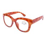 DOOViC Round Reading Glasses2 75 for Women Anti Blue Light Orange Computer Readers Wide Frame