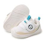 RVROVIC Baby Boys Girls Shoes Soft Toddler Sneakers Infant Breathable Mesh Trainers First Walking Shoes(4.5 UK,1-White)