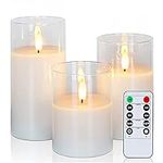 Clear Glass Flameless Candles Batte