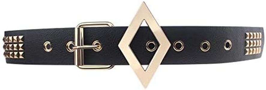 Udekit Borchie Dorate e Accessorio Cosplay Cintura in Pelle Nera Primo per Harley Donne Ragazze Bambini Taglia Larga