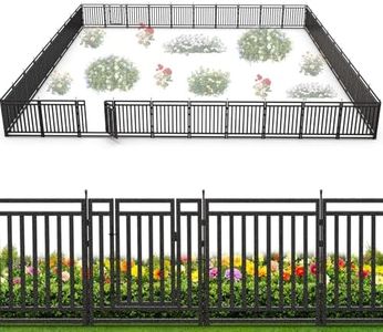 Petorldog Garden Fence 40in (H) x 90ft (L), 35 Panels + 5 Gates, Durable Outdoor Yard Barrier, Secure Garden Fencing Weather-Resistant Fence Ideal for Pets, Privacy & Decoration, Black Silver