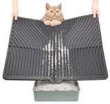 UPSKY Cat Litter Mat, Large Kitty Litter Trapping Mat Soft on Kitty Paws, Litter Box Mat Keep Floor Clean, 31" x 24" Waterproof and Washable Cat Litter Catcher Pad for Scatter Control