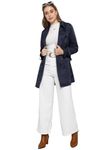 CHKOKKO Women Semi Winter Wear Trench Coat Blue