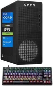 HP OMEN 16L i7 RTX 4060 Gaming Desktop, Intel Core i7-14700F (Beats i9-12900F), 64GB DDR5 RAM, 2TB SSD, DP, RJ-45, Wi-Fi 6, Bundle with Thunderobot KG3089R Gaming Keyboard, Black, Windows 11 Pro