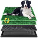 BRIAN & DANY Dog Toilet Puppy Pee Training Pad, with Two Artificial Grass Mats and Waste Tray for Indoor/Outdoor, 76cm x 51cm