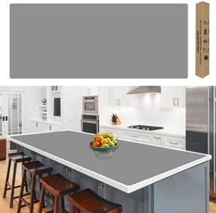 120"x24''(305cmx60cm) Extra Large Silicone Mat for Kitchen Counter, Heat Resistant Countertop Protector, Non-Slip Waterproof Kitchen Island Mat, Easy to Clean, Light Gray