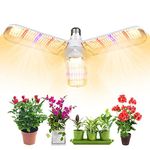 LVJING 150W Led Grow Light Bulb With 414 Led's Foldable Sunlike Full Spectrum Grow Lights For Indoor Plants, Vegetables,Greenhouse & Hydroponic Growing, Grow Lamp With Protective Lens, E26, E27 Socket