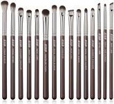 Jessup Eye Makeup Brushes Set Professional 15pcs Brown Eyeshadow Brush Eyebrow Concealer Eyeliner Blending Brush for Makeup Premium Synthetic Eye Brush Set, T499