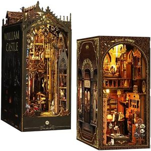ISSEVE Book Nook Kit, Royal Seamer and Gothic Castle Bundles DIY Miniature Dollhouse Booknook Kit