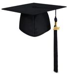 GraduatePro Graduation Cap for Adults 2024 Mortor Board Hat for Academic High School University with Tassel Black