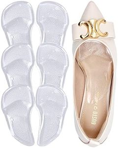 BHXANZOU Plantar Fasciitis High Foot Arch Support Inserts Shoe Insoles for Flat Feet for Sandals Womens,Gel Arch Pads for Flat Feet for Men's 8-13/Women's 7-14(4.8"x2.6" Clear-3 Pairs)