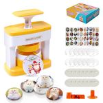 Badge Maker for Kids,55mm(2.16 inch) DIY Pin Button Maker Machine Badge Punch Press Kit with 48 pcs Parts Pictures Circle Cutter, Badge Making Kit for School Projects Christmas Festive Activities