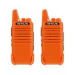 Retevis RT622 Walkie Talkies for Adults, Mini 2 Way Radio, 1000mAh Li-on Battery, VOX, Clear Sound, Rechargeable Walkie Talkies for Hiking, Camping, Fishing, Outdoor Adventure (1 Pair, Orange)