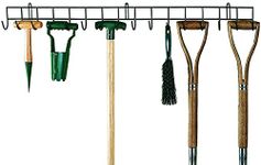 Burwells Bergman Extra-Long Tool Rack - Wall Mounted Garden Tool Holder- With 16 Hooks, Extra-Long Hanging Rack for your Shed or Garage, Wall Hanging Hook, Storage Metal Organiser (100cm long)