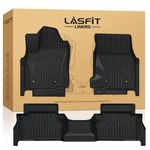 LASFIT Floor Mats for Toyota Tacoma 2024 Double Cab (Not fit Hybrid) All Weather Floor Liner TPE Custom Fit Car Mats Front&Rear 2 Row Mats,Black (Automatic Transmission with Under-Seat Storage)