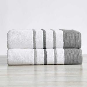Decorative Bath Sheet Set - Combed Cotton 2 Pack 68x35 Bath Towel Set - Luxurious, Ultra-Soft, Durable Towels for Bathroom Decor (Dark Grey/Light Grey)