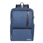 SHIBUI Mayfair Unisex Waterproof Backpack Bag with USB Charging Point and YKK Zippers (Navy)