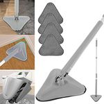 360°Triangle Cleaning Mop Rotatable Adjustable Mop Floor Wall Window Cleaning Car Tool with 4 Replacement Pads