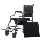 ARCATRON MOBILITY Reinventing Assisted Living By Frido|2000 Commode Wheelchair With Removable Armrest,Locking Caster Wheels,Cushion Seat,150 Kg,For Elderly,Tall & Heavy Adults With Limited Mobility