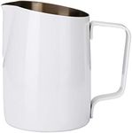 Dianoo Espresso Steaming Pitcher, Espresso Milk Frothing Pitcher Stainless Steel, Coffee Latte Art Cup 14.2 OZ (420ml) White