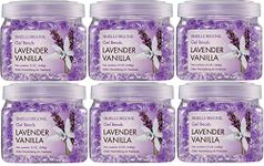 SMELLS BEGONE Odor Eliminator Gel Beads - Air Freshener - Eliminates Odor in Bathrooms, Cars, Boats, RVs & Pet Areas - Made with Essential Oils - Lavender Vanilla Scent - 12 Ounce - 6 Pack