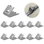 12 pcs Freezer Shelf Clip, Fridge Cooler Shelf Support, 304 Stainless Steel Shelf Clip for Refrigerator, Replacement Shelf Square Buckles Clips (Silver)