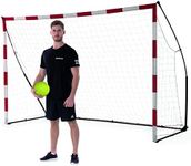 QUICKPLAY Portable Handball Goal 3x2m – Official Size Handball Goal with Weighted Base & Rubber Feet Based on KICKSTER Technology – Quick Setup for Indoor Handball Training - Includes Carry Bag…