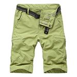 OCHENTA Men's Lightweight Quick Dry Cargo Shorts Casual with Zipper Pockets Expandable Waist Outdoor Hiking Light Khaki 42