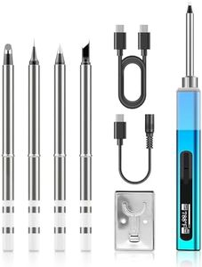 Portable Soldering Iron Kit, 96W USB-C Soldering Iron, 8S Heat Up Adjustable Temp 176°F-788°F with 5 Soldering Iron Tips, Pencil Soldering Iron Support PD/QC/DC Power Supply for Electronics Repair