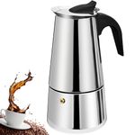 DITOSH 6 Cup Stovetop Espresso Maker Stainless Steel Moka Pot Espresso Maker Percolator Italian Coffee Maker Capable Mocha Coffee Machine Cafe Classic Maker for Home and Camping 300ml 10oz