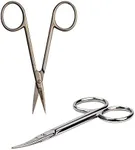 SINGER Set of 2 Scissors - 4 Inch Forged Embroidery Scissors with Curved Tip for Sewing, Cross-Stiching, Crafts, & More (Titanium Coated & Extra Curved Tip, 2-Pack)